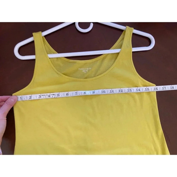 Eileen Fisher 100% Organic Cotton Yellow Tank Size XXS But oversized - Picture 8 of 9